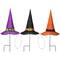 23&#x22; Multicolor LED Witch Hat Halloween Garden Stakes